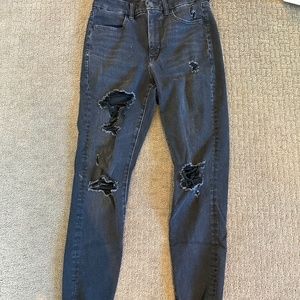 American Eagle The Dream Jean black distressed skinny